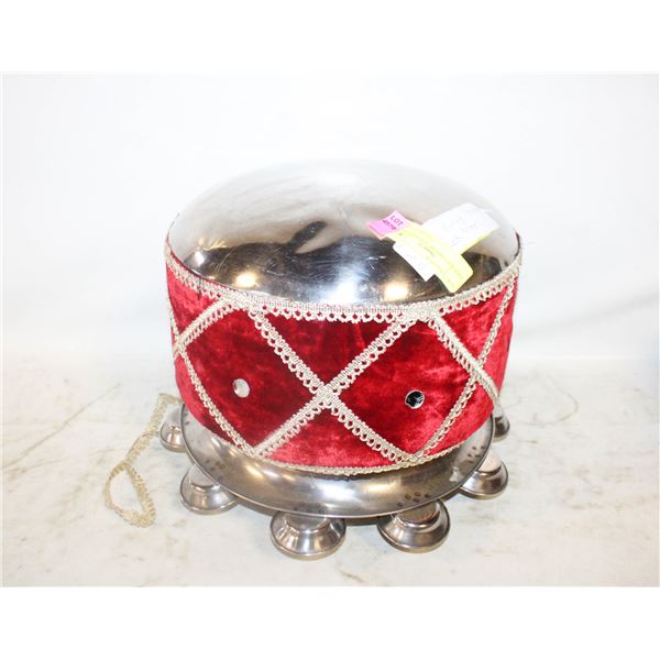 VINTAGE CHROME AND RED STOOL