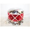 Image 1 : VINTAGE CHROME AND RED STOOL