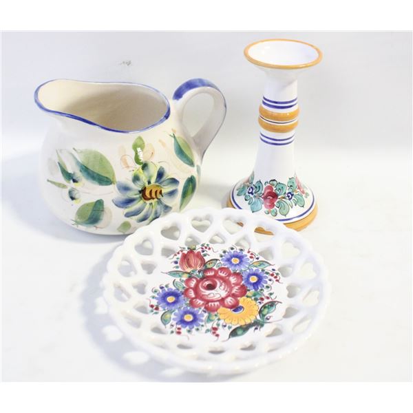 HAND PAINTED CERAMIC CANDLEHOLDER