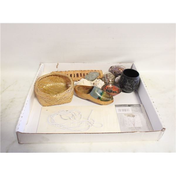 GENUINE SEA SHELLS + HAND CARVED STONE