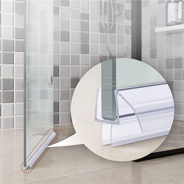 NEW 2PK SHOWER DOOR BOTTOM SEAL WHITE 100CM LONG