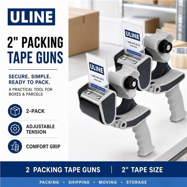 2 NEW ULINE 2-INCH PACKING TAPE GUNS