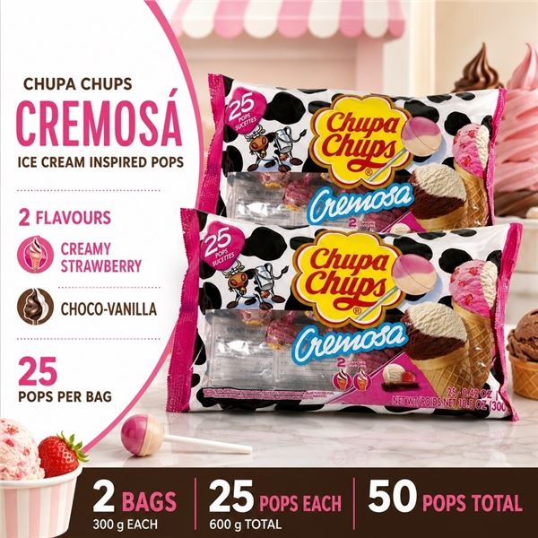 2 CHUPA CHUPS CREMOSA 25 POPS BB 11/26