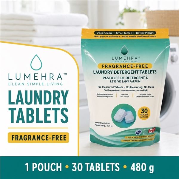 LUMEHRA 30 LAUNDRY TABLETS FRAGRANCE FREE