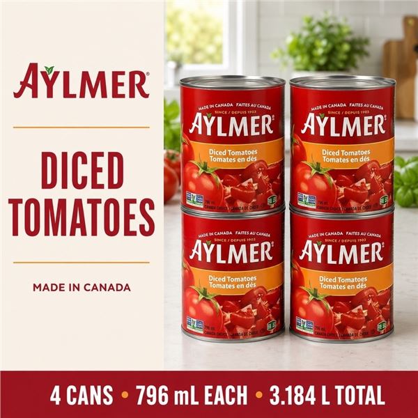 4 AYLMER DICED TOMATOES 796ML BB 09/26