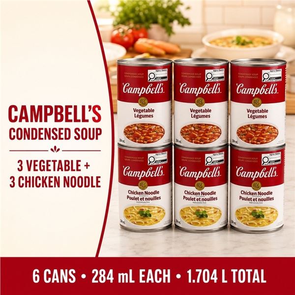 6 CAMPBELL'S CHICKEN & VEGETABLE 284ML BB 10/27