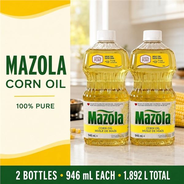 2 MAZOLA CORN OIL 946ML BB 03/27