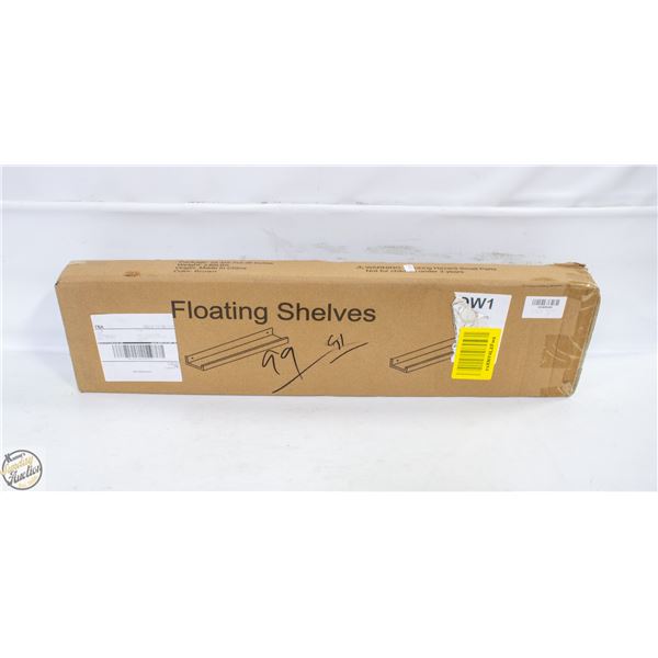 NEW 2PCS BROWN 24" FLOATING SHELVES