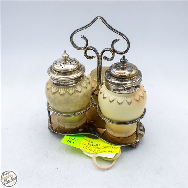 ANTIQUE 3 PIECE CONDIMENT SET DESIGN BY LOCKE & CO