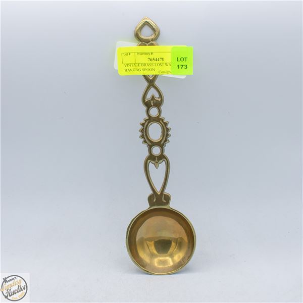 VINTAGE BRASS LOVE WALL HANGING SPOON