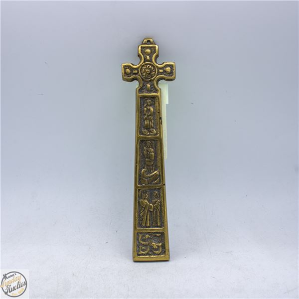VINTAGE CELTIC BRASS BENEDICTION CROSS