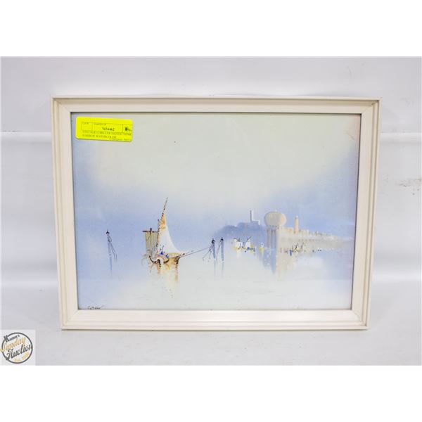 VINTAGE G.MILLER SIGNED VENICE HARBOR WATERCOLOR