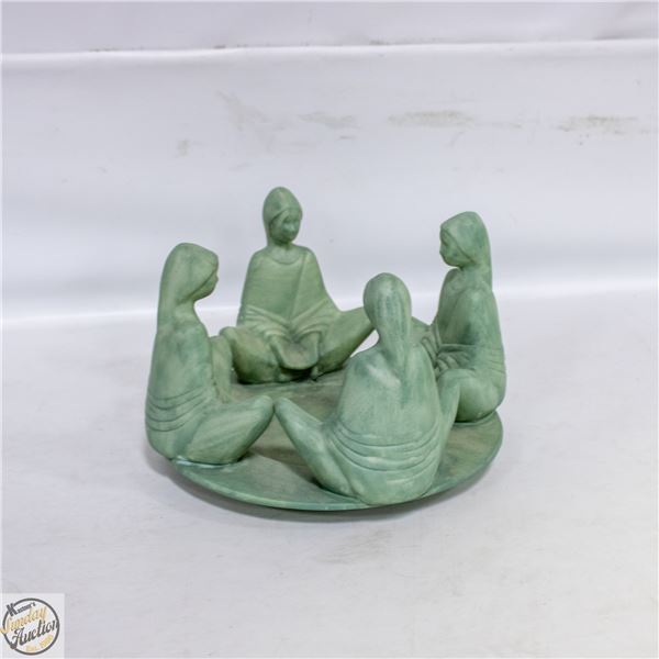 MEDITATING LADIES CANDLE HOLDING DISH