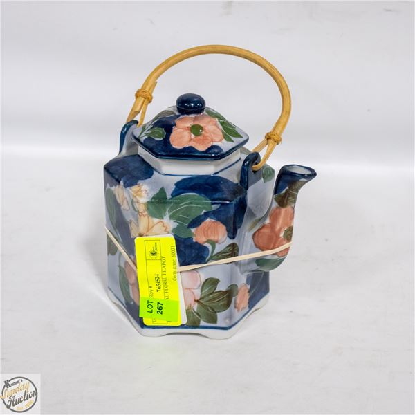 HEXIGONAL FLORAL TEAPOT