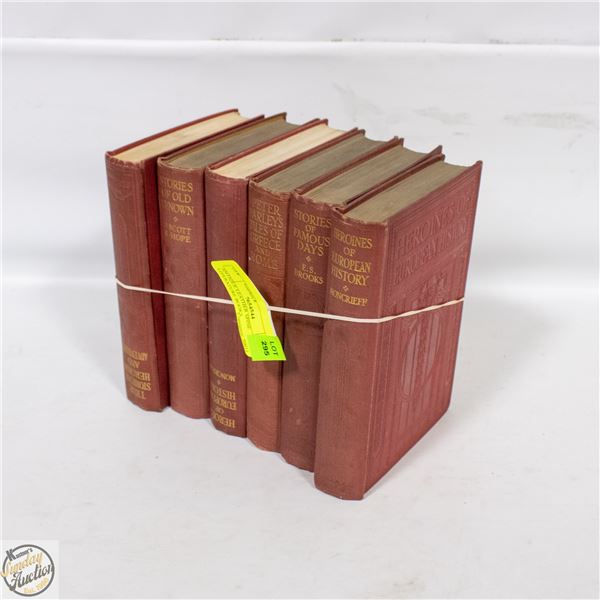ANTIQUE LEATHER SPINE LITERATURE BOOKS
