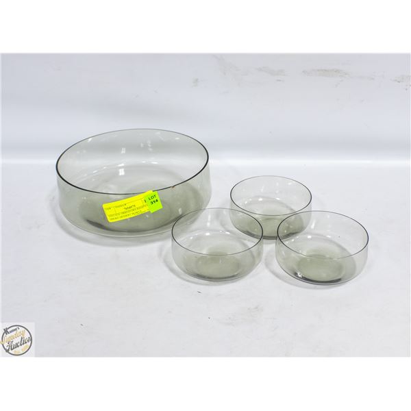 VINTAGE ORRESFORS RHAPSODY SMOKE DESSERT BOWLS