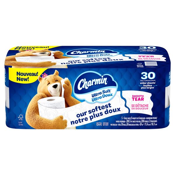 NEW CHARMIN ULTRA SOFT 30 ROLLS OF TOILET PAPER