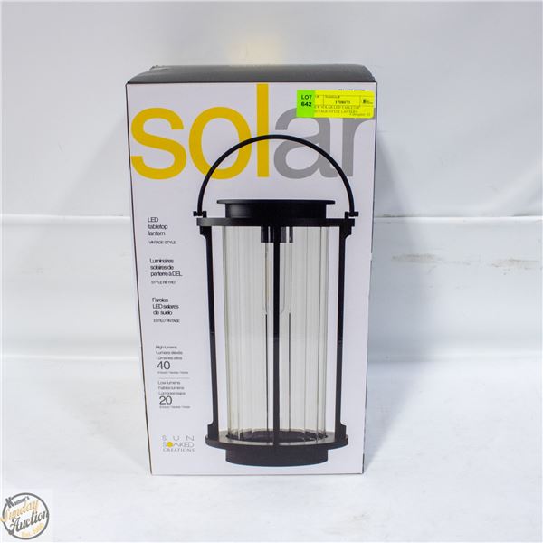 NEW SOLAR LED TABLETOP VINTAGE-STYLE LANTERN