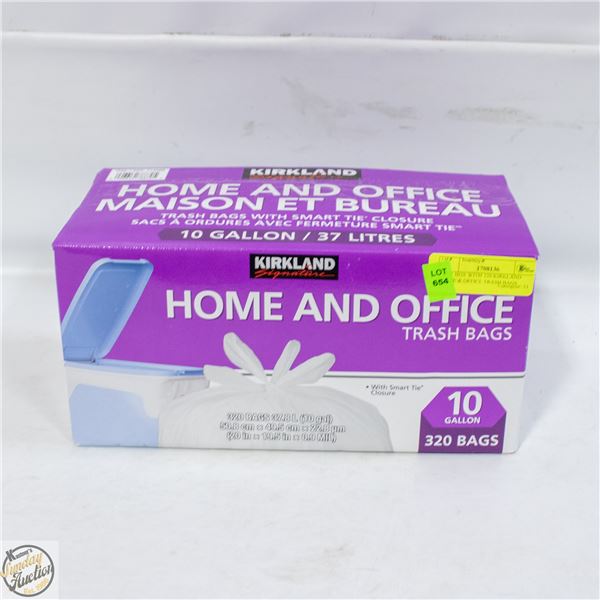 NEW BOX WITH 320 KIRKLAND HOME & OFFICE TRASH BAGS