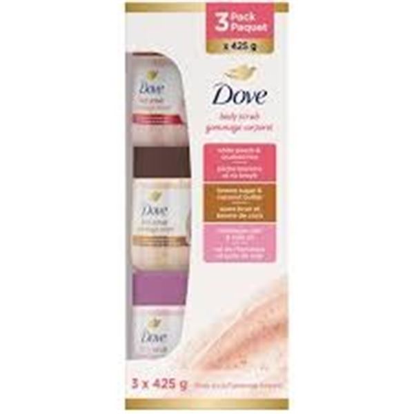 NEW 3 PACK OF DOVE 2-IN-1 SCENTED BODY SCRUB