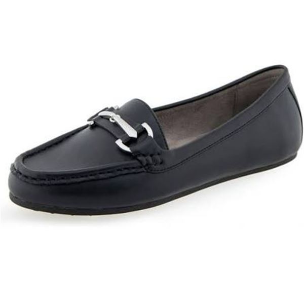 NEW AEROSOLES WOMENS LEATHER FLATS BLACK SIZE 10