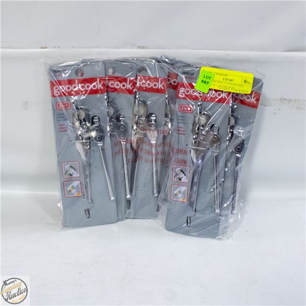 6 BRAND NEW 2-1 GOODCOOK MANUAL CAN OPENERS