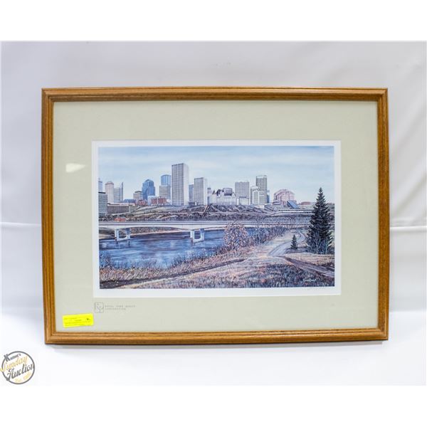 VINTAGE EDMONTON CITYSCAPE PRINT BY LOREN CHABOT