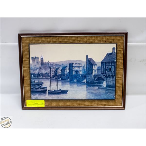 VINTAGE KEVIN PLATT PRINT RIVER WENSUM IN NORWICH
