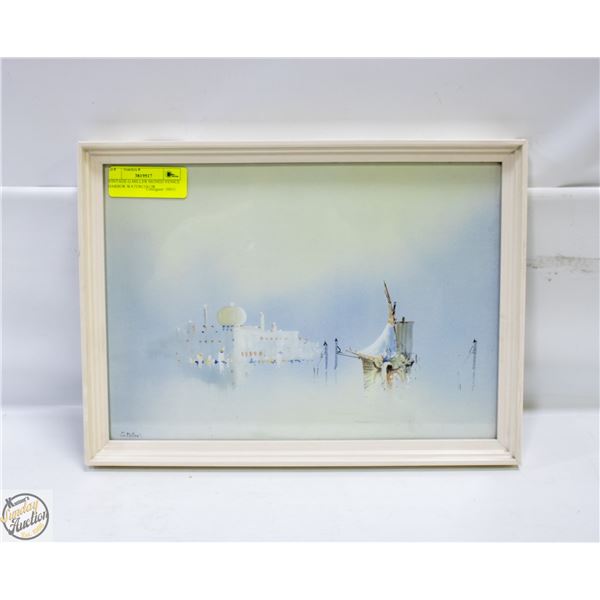 VINTAGE G.MILLER SIGNED VENICE HARBOR WATERCOLOR