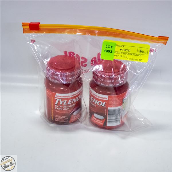 (2) TYLENOL EXTRA STRENGTH 500MG 150 CAPLETS