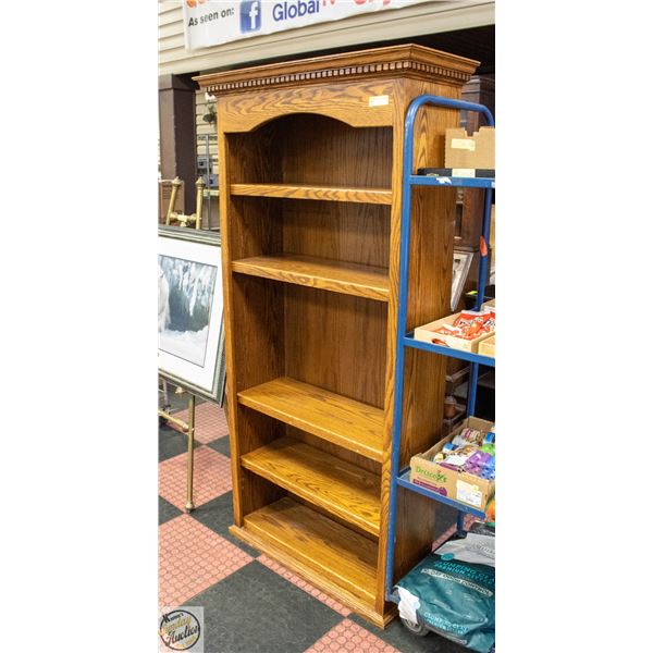SOLID WOOD BOOKSHELF 74" X 14.5" X 37"
