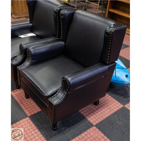 NEW DREAMS IDEA BLACK LEATHERETTE ARM CHAIR