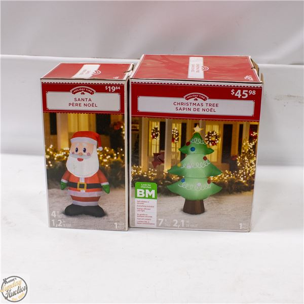 INFLATABLE SANTA AND TREE