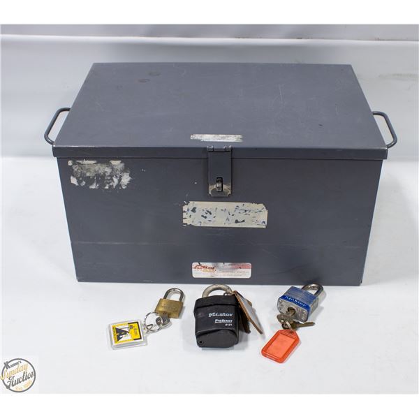 METAL LOCKABLE CASH STYLE BOX WITH