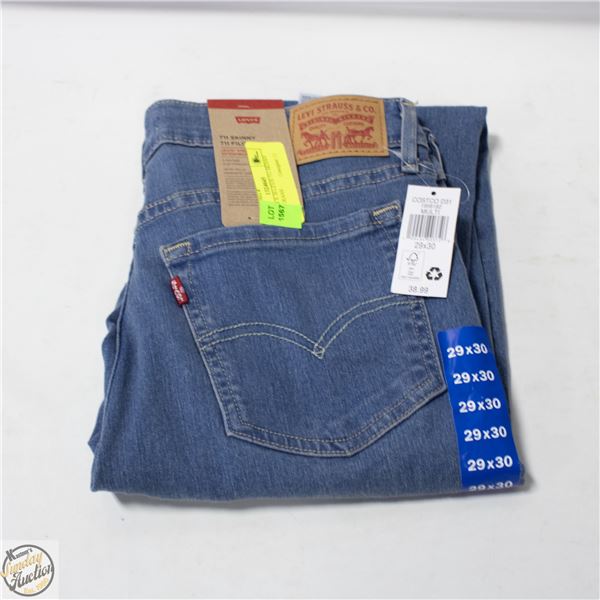 NEW SZ 29 X 30 LEVIS 711 SKINNY MID RISE JEANS