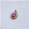 Image 1 : ARTIFICIAL PENDANT WITH PINK/RED PLASTIC STONE