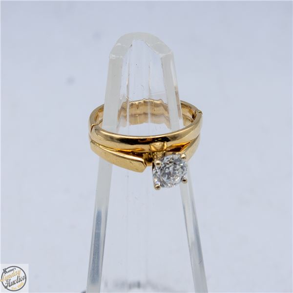14K YELLOW GOLD NATURAL DIAMOND SOLITAIRE SET
