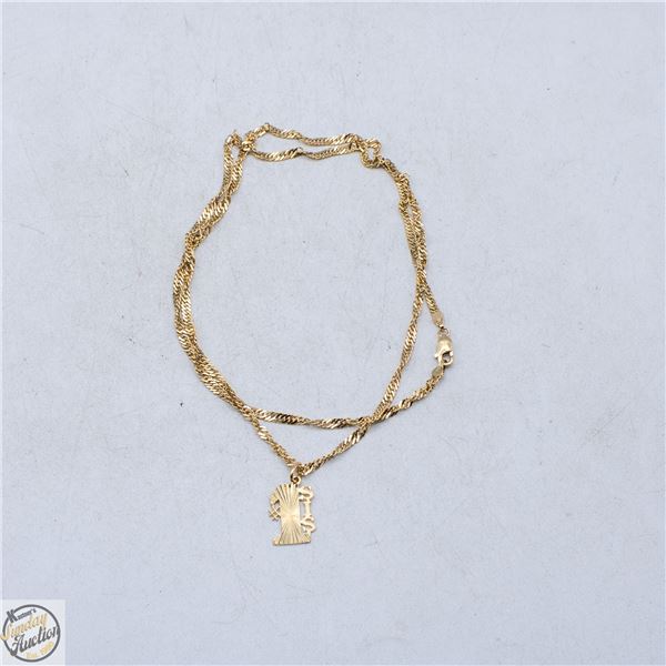 10K 22" YELLOW GOLD SINGAPORE CHAIN