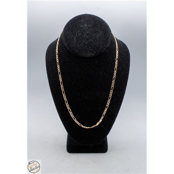 10K 20" YELLOW GOLD AND WHITE GOLD FIGARO CHAIN