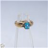 Image 1 : 10K YELLOW GOLD SWISS BLUE TOPAZ RING