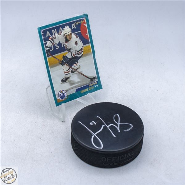 ESTATE AUTOGRAPHED SHAWN HORCOFF HOCKEY PUCK