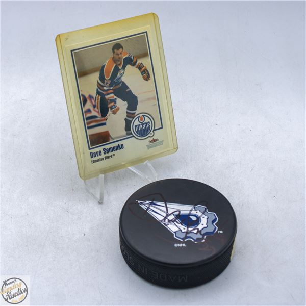 ESTATE AUTOGRAPHED DAVE SEMENKO HOCKEY PUCK