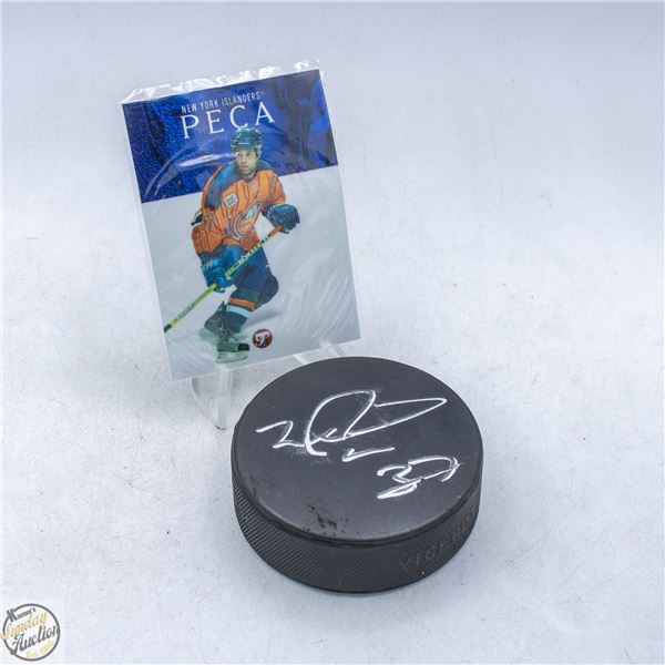 ESTATE AUTOGRAPHED MICHAEL PECA HOCKEY PUCK