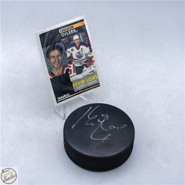 ESTATE AUTOGRAPHED KEVIN LOWE HOCKEY PUCK