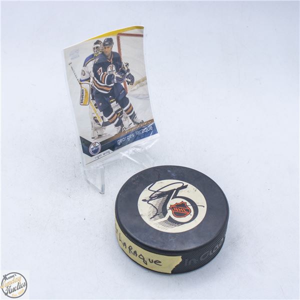 ESTATE AUTOGRAPHED MIKE COMRIE HOCKEY PUCK