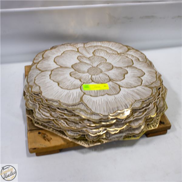 75 GOLD FLOWER VINYL PLACEMATS