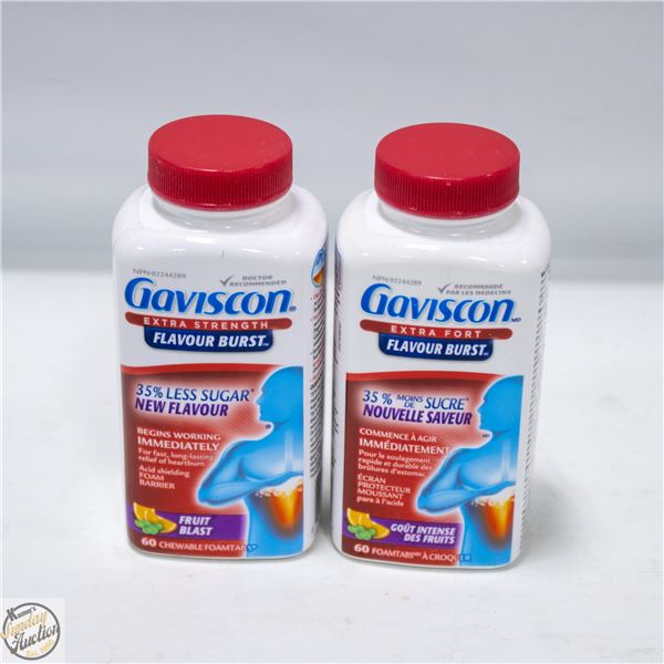 2 NEW BOTTLES OF GAVISCON,EXTRA STRENGTH 35% LESS