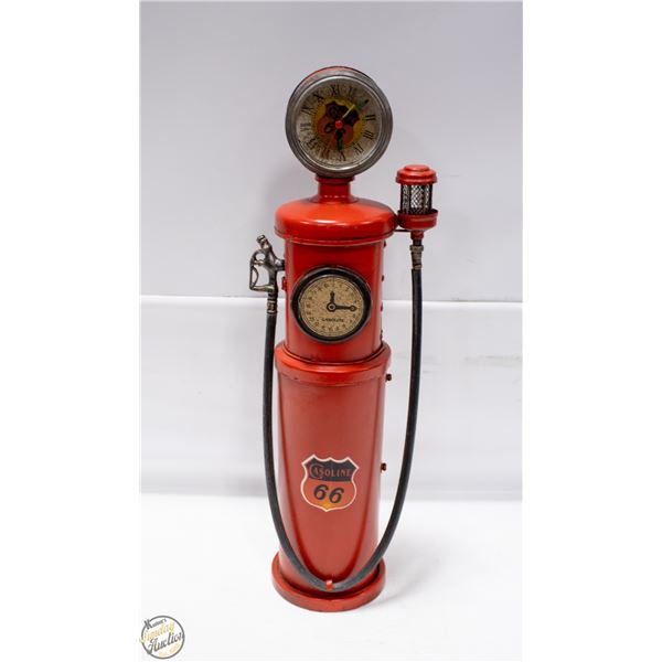 VINTAGE ROUTE 66 GASOLINE PUMP WITH WORKING CLOCK