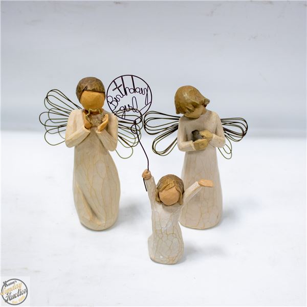 3 WILLOW TREE FIGURES- ANGEL OF HEALING,BIRTHDAY-