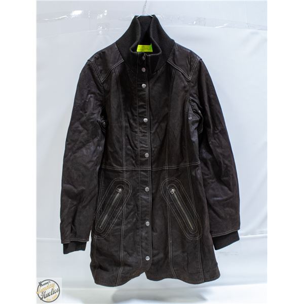 DANIER LEATHER, LADIES MEDIUM 3/4 LGTH COAT
